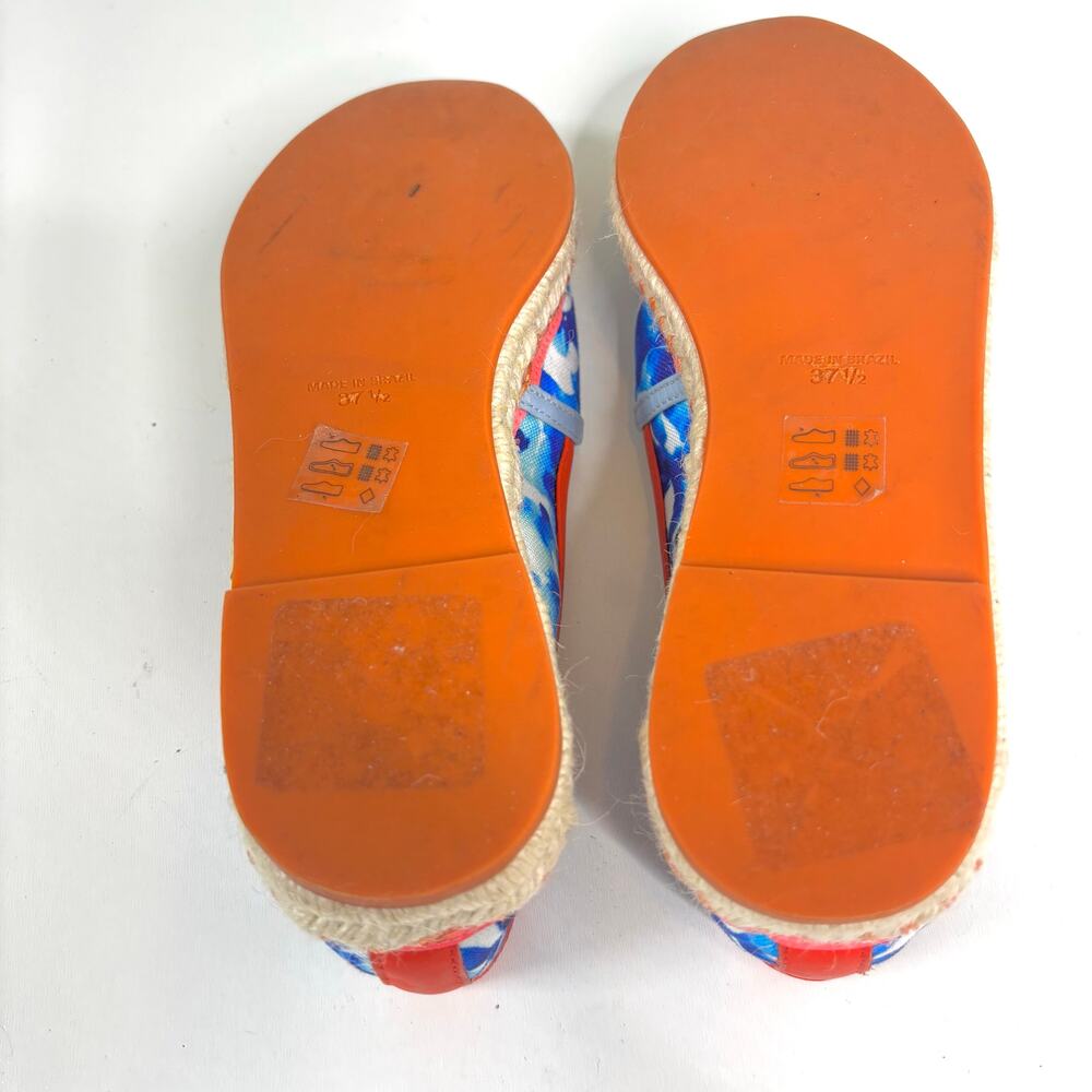 Sophia Webster Juana Oceana Leather Trim Closed Toe Flat Espadrille 37.5 - Picture 8 of 9